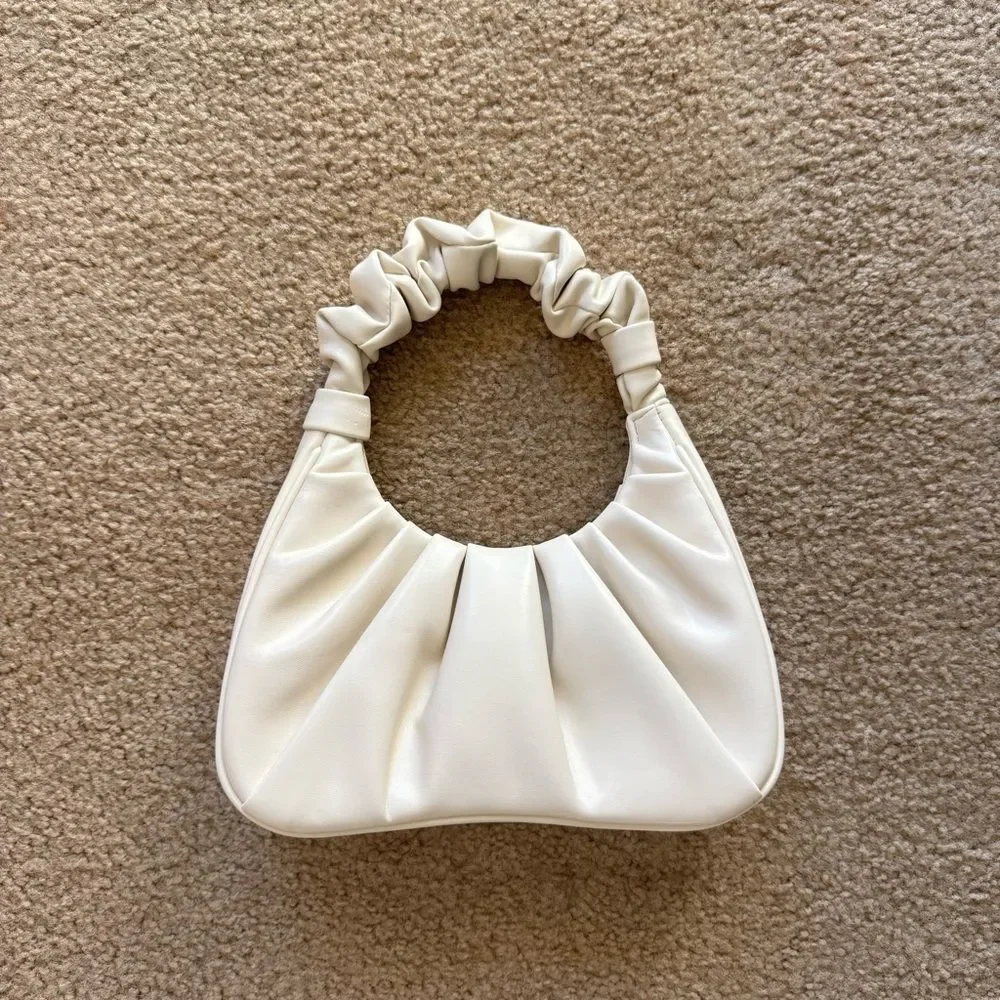 JW. PEI Gabbi Ruched Hobo Handbag Ivory
